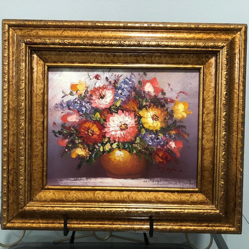 Joyce flower painting in good condition